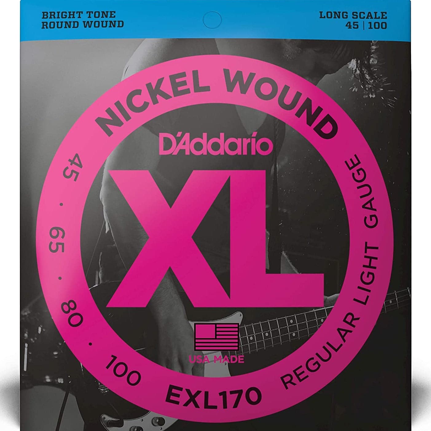 D'Addario EXL170 XL Bass Guitar Strings Regular Light 45-100