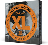 D'Addario EXL110-3D XL Electric Guitar Strings - Regular Light - 10-46 - 3 Pack