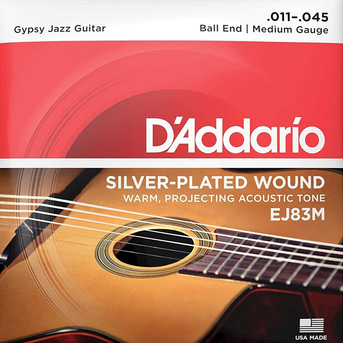 D'Addario EJ83M Gypsy Jazz Ball End Medium 11-45