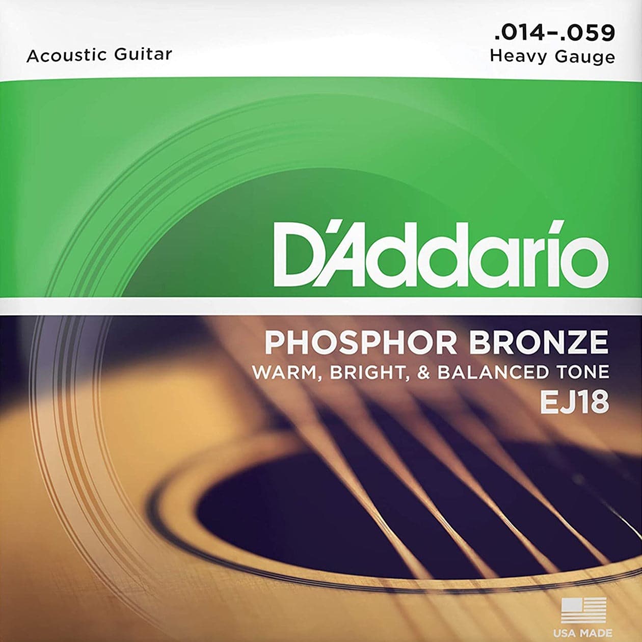 D'Addario EJ18 Phosphor Bronze Acoustic Guitar Strings - Heavy - .014-.059