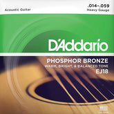 D'Addario EJ18 Phosphor Bronze Acoustic Guitar Strings - Heavy - .014-.059