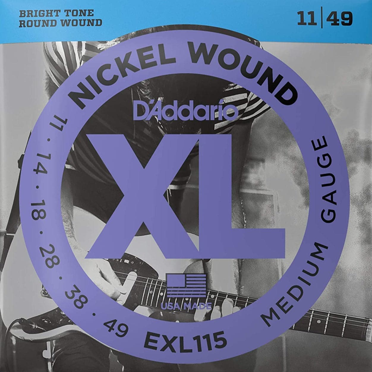 D'Addario EXL115 XL Electric Guitar Strings - Blues/Jazz Rock - 11-49