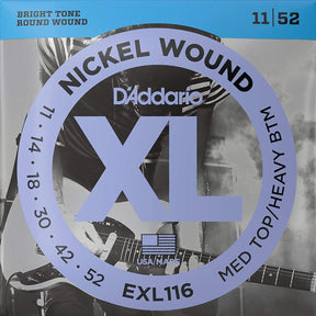 D'Addario EXL116 XL Electric Guitar Strings - Medium Top/Heavy Bottom - 11-52