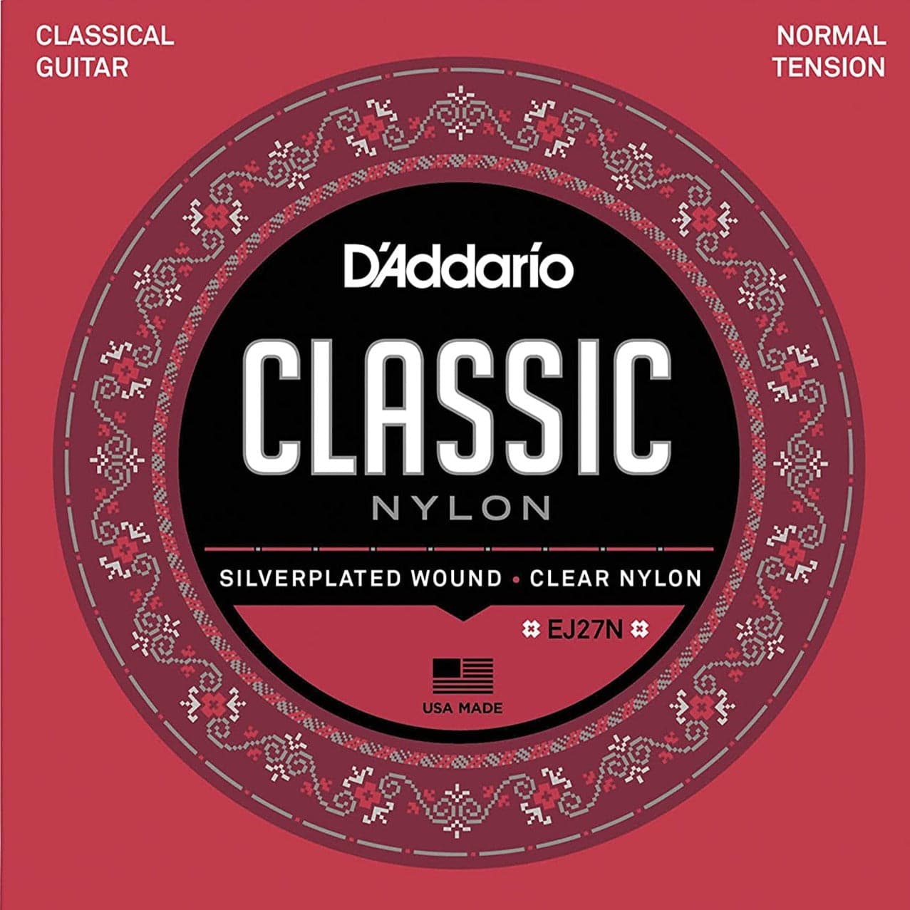 D'Addario EJ27N Classic Nylon Classical Guitar Strings Normal Tension 28-43