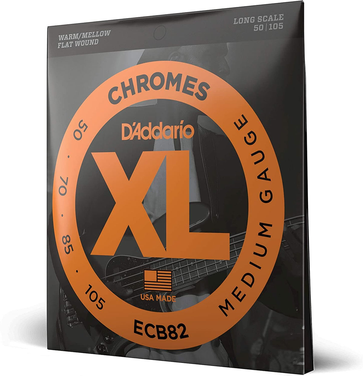 D'Addario ECB82 Chromes Flatwound Bass Guitar Strings - Medium - 50-105