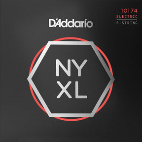 D'Addario NYXL1074 Electric Guitar Strings 8 String - Light Top/ Heavy Bottom - 10-74