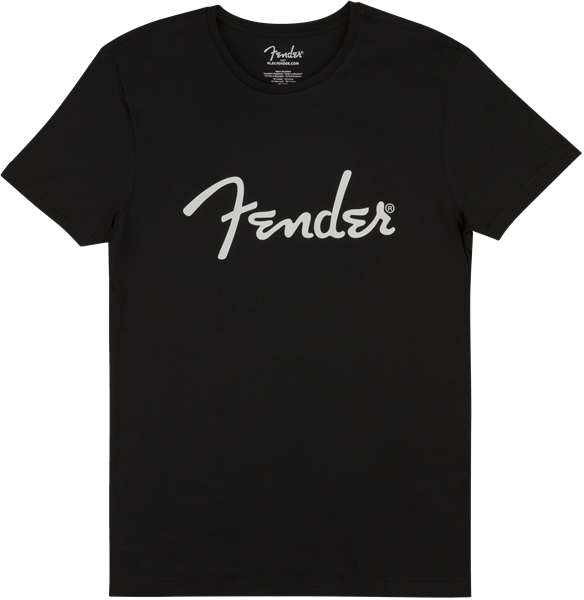 Fender Spaghetti Logo T Shirt - Black - LARGE