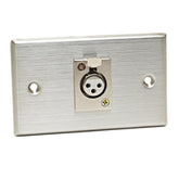 CAD Stainless Steel Wall Plate ~ 1 x XLR-F Connector