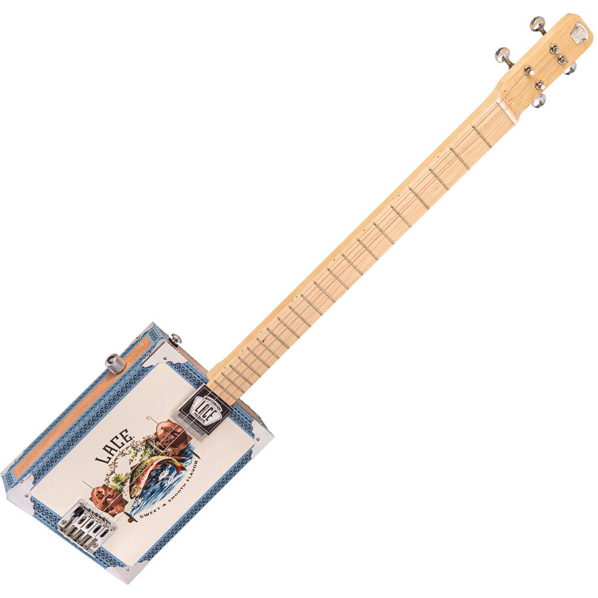 Lace Cigar Box Electric Guitar ~ 4 String ~ Gone Fishin'