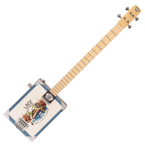 Lace Cigar Box Electric Guitar ~ 4 String ~ Gone Fishin'