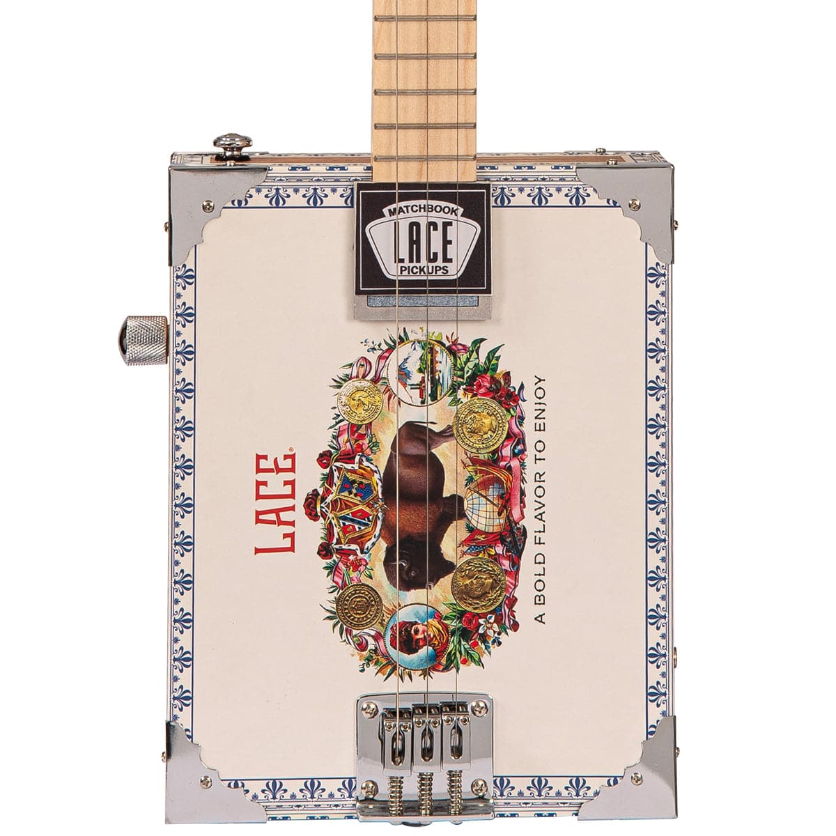 Lace Cigar Box Electric Guitar ~ 3 String ~ Buffalo Bill