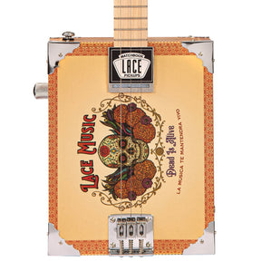 Lace Cigar Box Electric Guitar ~ 3 String ~ Dead Is Alive