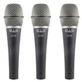 CAD Live D38 Supercardioid Dynamic Instrument Microphone ~ 3 Pack