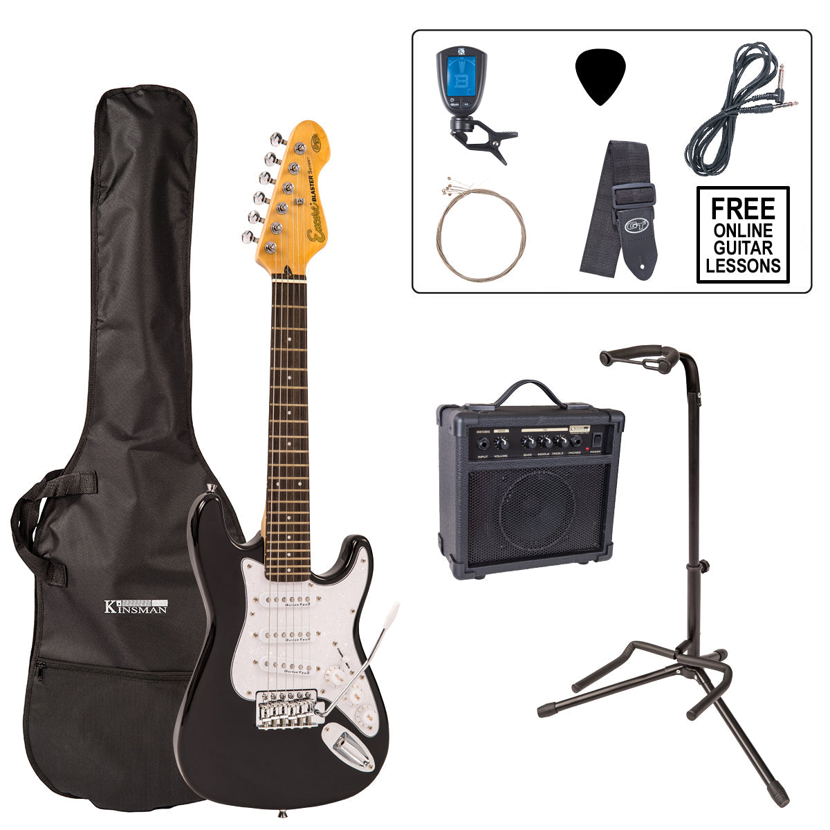 Encore 3/4 Size Electric Guitar Pack ~ Gloss Black