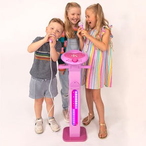 Easy Karaoke Bluetooth® Kids Singalong Pedestal Karaoke Machine ~ Pink