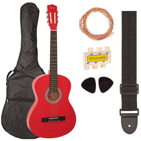 Encore Full Size Classic Guitar Pack ~ Red