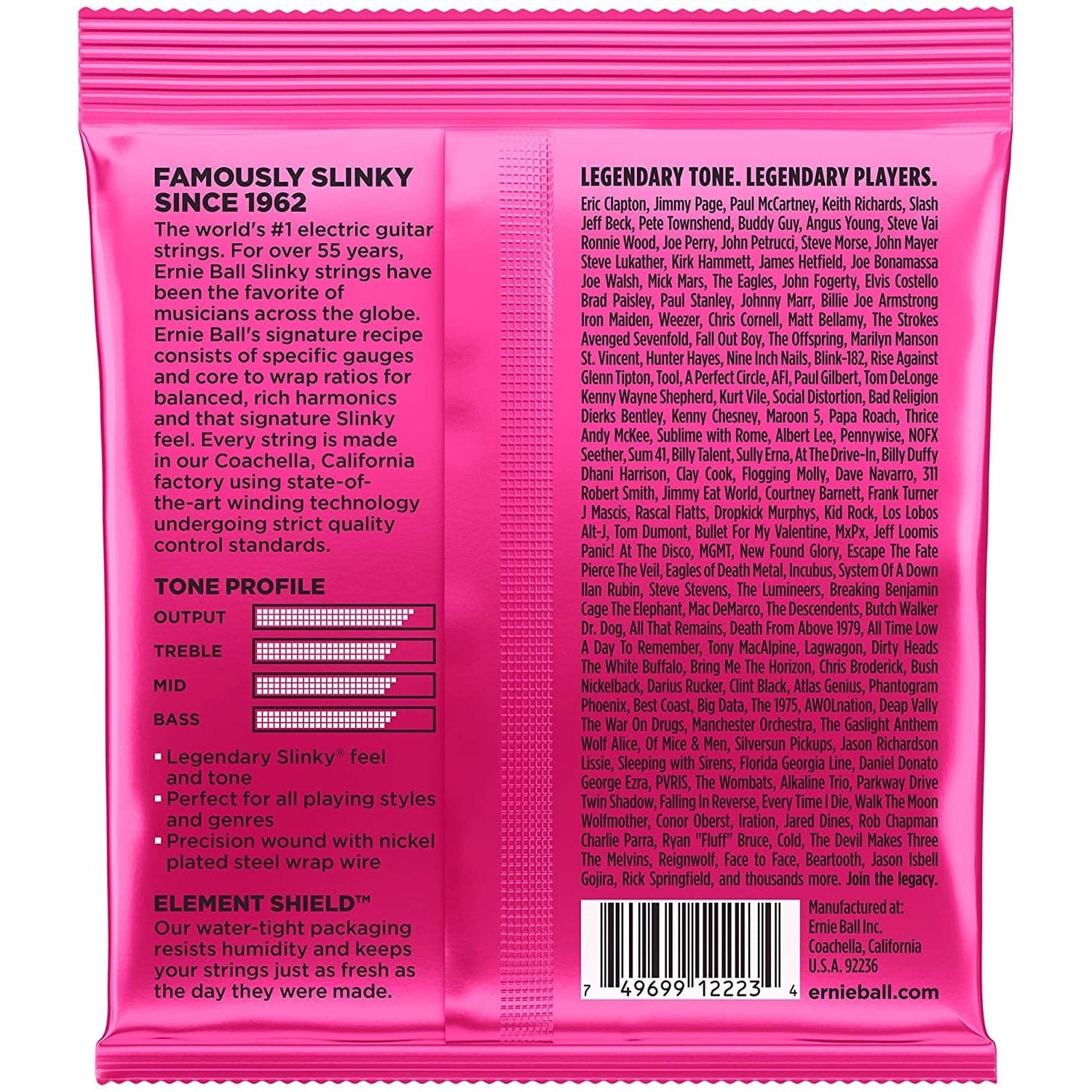 Ernie Ball Super Slinky back