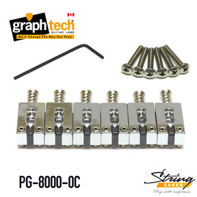 Graph Tech PG-8000-0C String Saver Saddle Set for Strat & Tele - Chrome