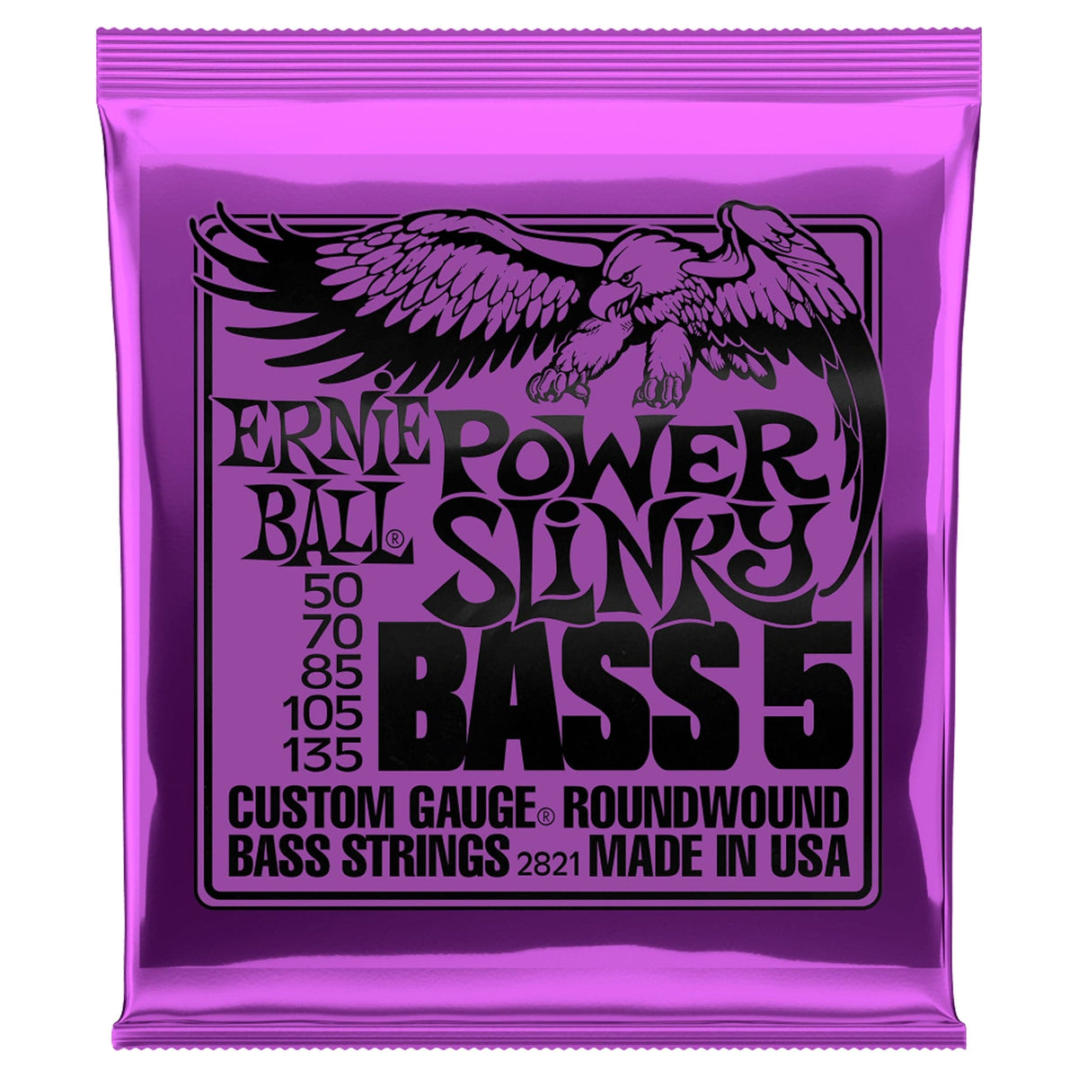 Ernie Ball Power Slinky 5-String Bass Strings - 2821 - 50-135
