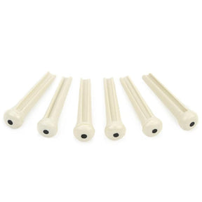 Graph Tech PP-1122-00 Tusq Traditional Bridge Pins - White with Black Dots