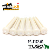 Graph Tech PP-1142-00 Tusq Traditional Bridge Pins - White with Mother-of-Pearl Dots