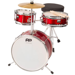 PP Drums Junior 3 Piece Drum Kit ~ Metallic Red