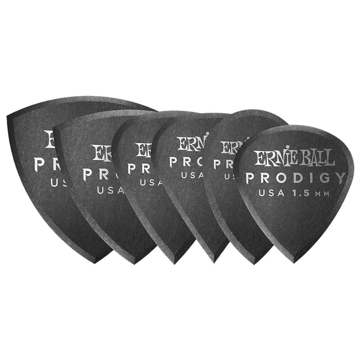 Ernie Ball 1.5mm Black Prodigy Picks Multipack