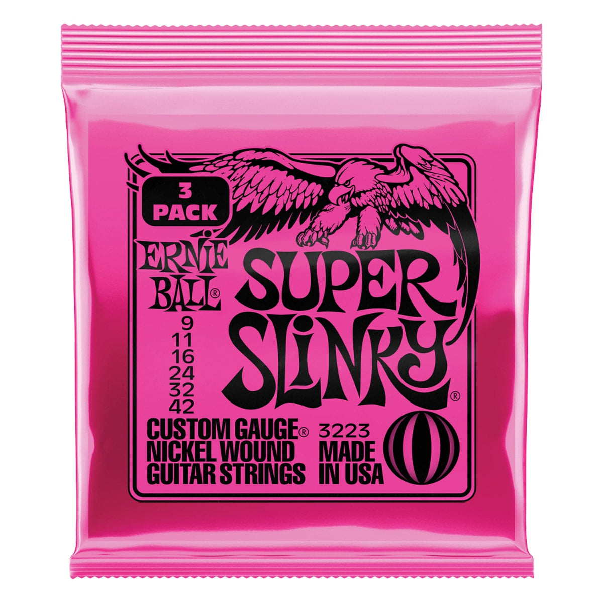 Ernie Ball Super Slinky Electric Guitar Strings 3223 - 09-42 - 3 Pack