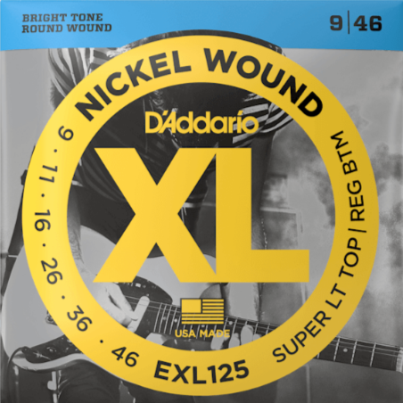 D'Addario EXL125 XL Electric Guitar Strings - Super Light Top / Regular Bottom - 9-46