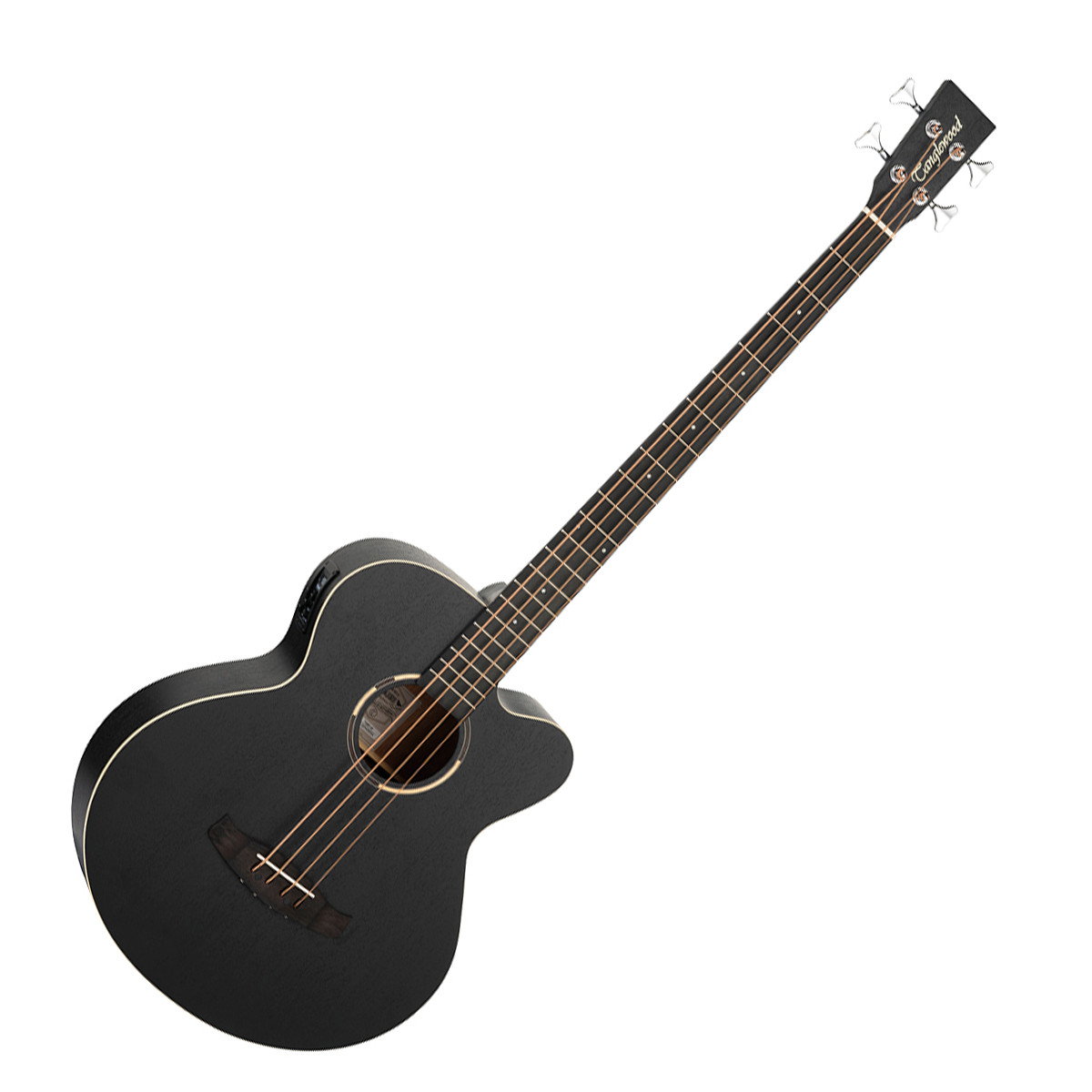 Tanglewood Blackbird Super Jumbo Electro Acoustic Bass Guitar - Smokestack Black Satin