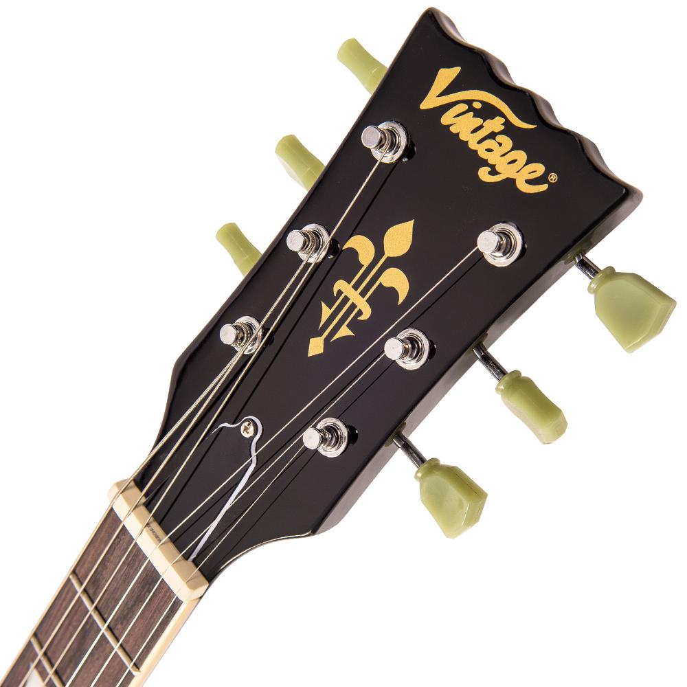 Vintage V100 ReIssued Electric Guitar ~ Gloss Black