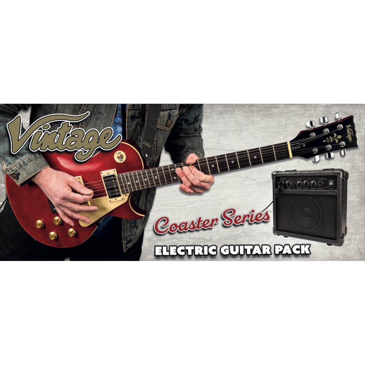 Vintage V10 Coaster Series Electric Guitar Pack ~ Boulevard Black