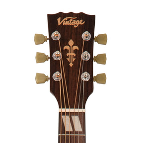 Vintage V180VSB Historic Series Parlour Acoustic Guitar - Vintage Sunburst