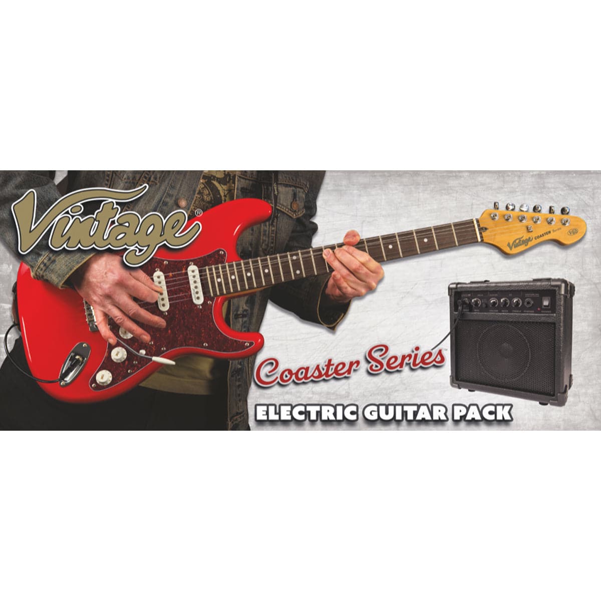 Vintage V60 Coaster Series Electric Guitar Pack ~ Left Hand Boulevard Black