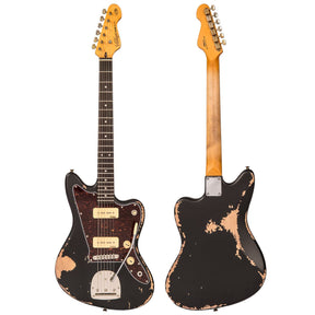Vintage V65 ICON Vibrato Electric Guitar ~ Distressed Black