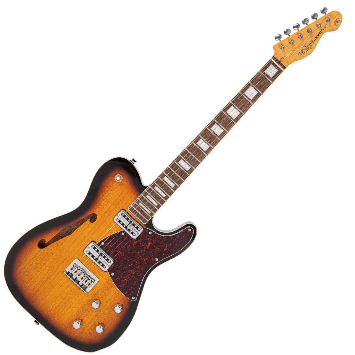 Vintage REVO Series 'Midline' Guitar ~ Two-Tone Sunburst