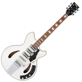 Vintage REVO Series 'Custom Supreme' Semi-Acoustic Guitar ~ Arctic White