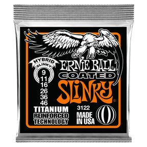 Ernie Ball Coated Hybrid Slinky Electric Guitar Strings 9-46