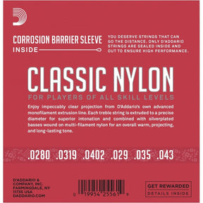 D'Addario EJ27N 3 Pack - Classic Nylon Classical Guitar Strings Normal Tension 28-43