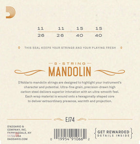 D'Addario EJ74 Phosphor Bronze Mandolin Strings - Medium 11-40