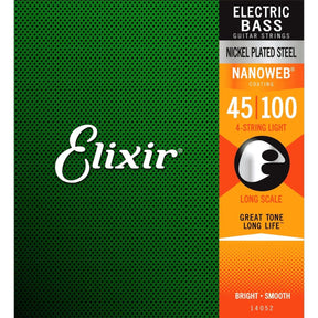 Elixir 14052 Nanoweb Coated Bass Guitar Strings Light 45-100