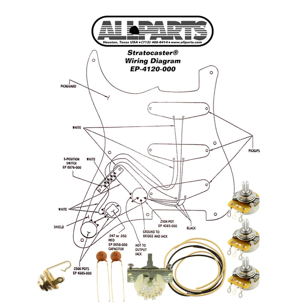 All Parts Wiring Kit for Stratocaster (EP-4120-000)