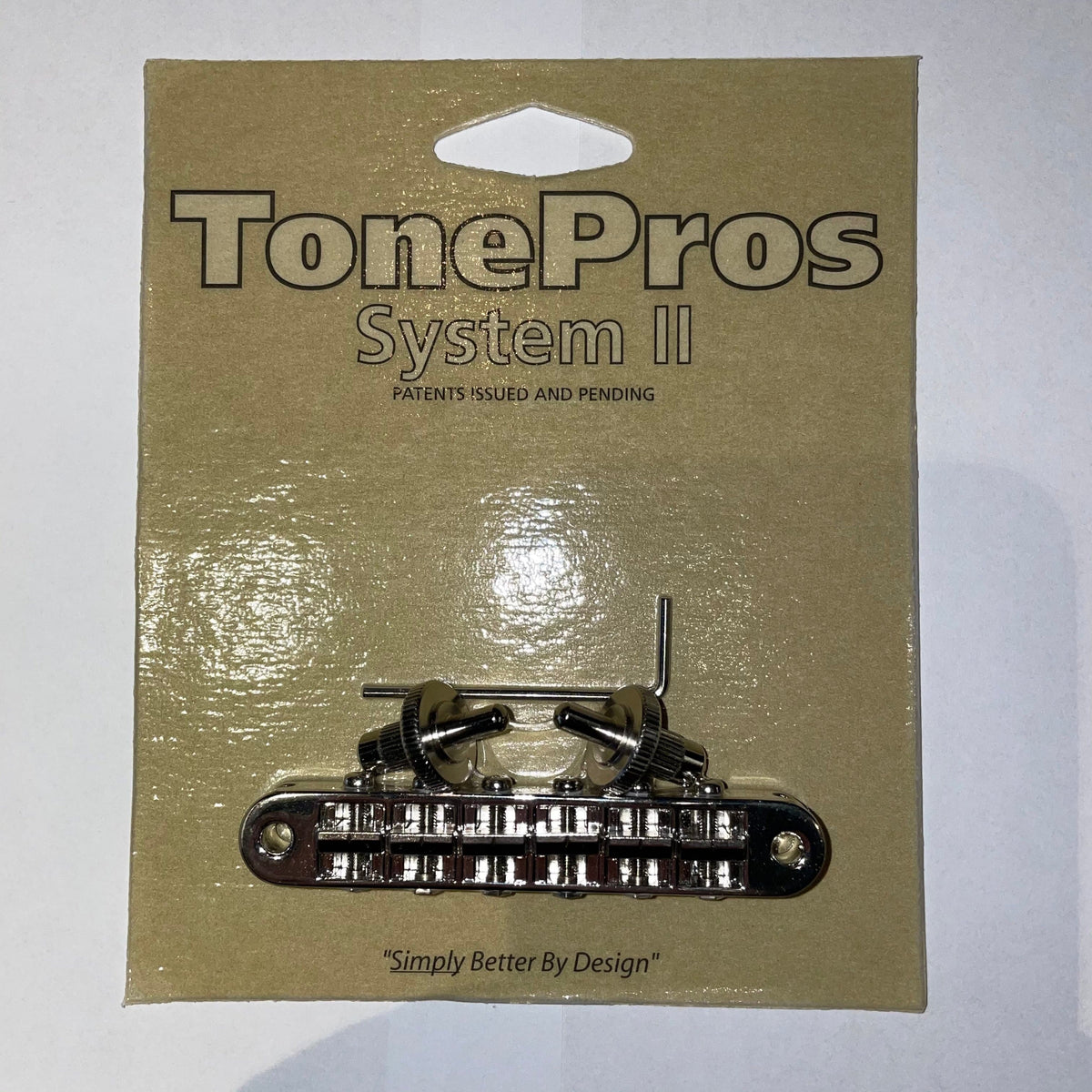 TonePros T3BP Nashville Tune-o-Matic Bridge Imperial with Notched Saddles - Nickel