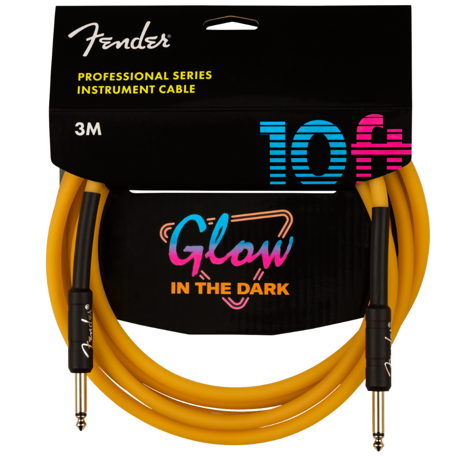 Fender Professional Glow In The Dark Cable - 10ft 3m - Orange