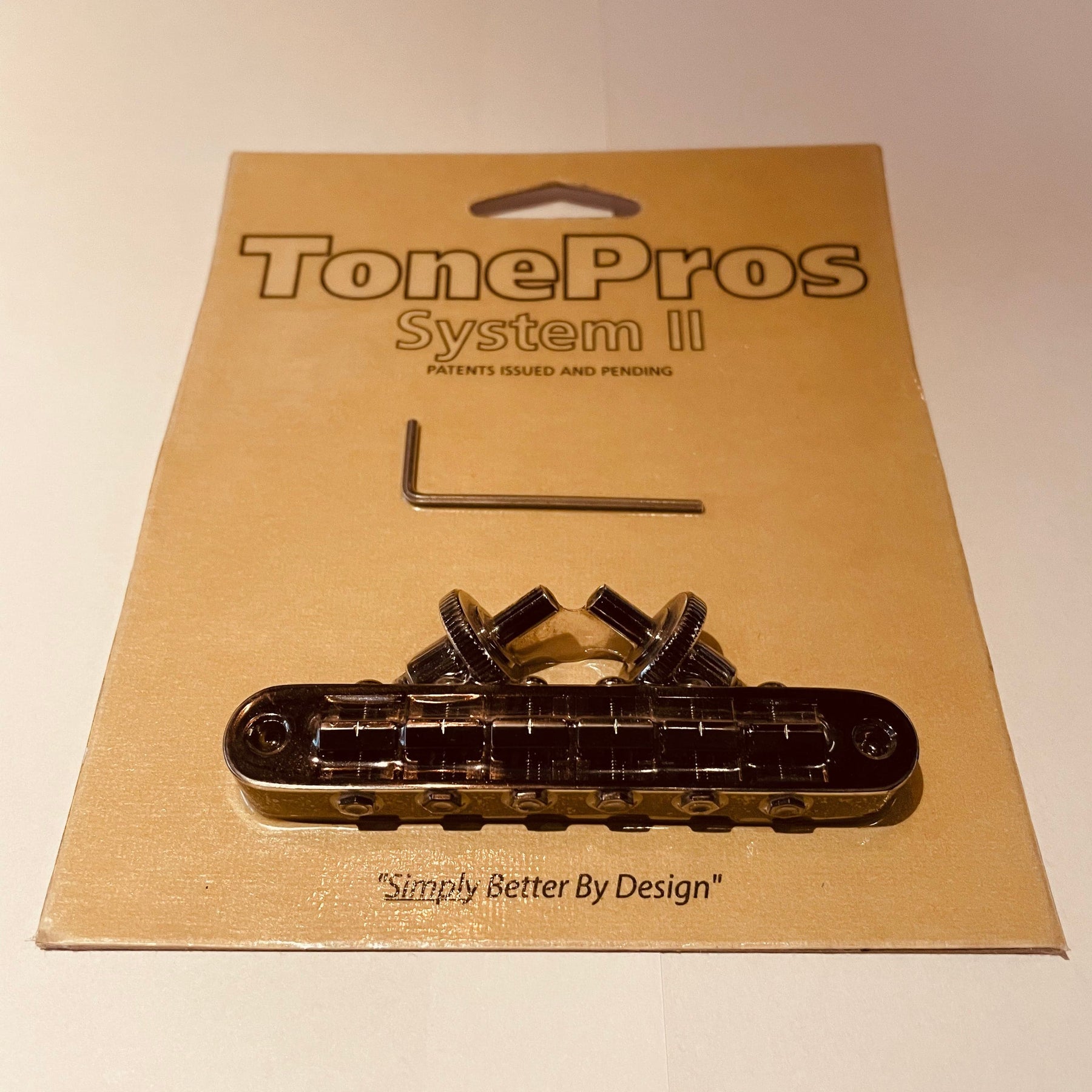 TonePros T3BP Nashville Tune-o-Matic Bridge Imperial with Notched Saddles - Cosmo Black