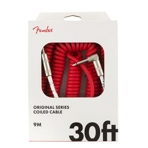Fender Original Series Coil Cable - Straight / Angle - 30ft(9m) - Fiesta Red