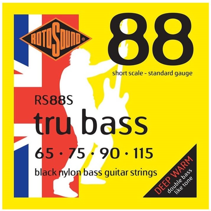 Rotosound RS88S Tru Bass Black Nylon Flatwound Bass Strings - 65-115 - Short Scale