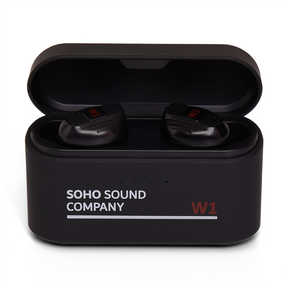 Soho W1 Wireless Bluetooth Earphones / Earbuds with Charging Case - Black