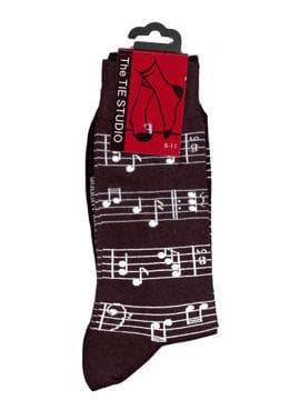 Sheet Music Socks - Black (Size 6-11)